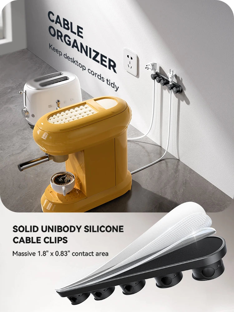 5-in-1 Magnetic Under Desk Cable Clips – Joyroom Adjustable Wire Organizer