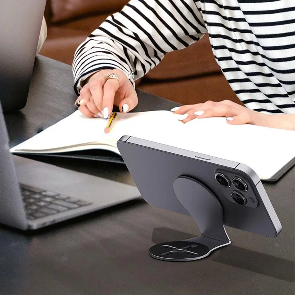 MagSafe Magnetic Phone Mount (Desk + Laptop + Car) - Foldable Aluminum Stand