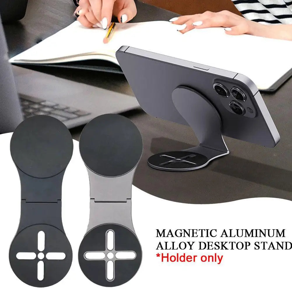 MagSafe Magnetic Phone Mount (Desk + Laptop + Car) - Foldable Aluminum Stand