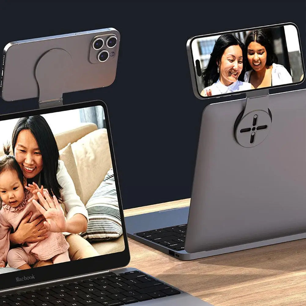 MagSafe Magnetic Phone Mount (Desk + Laptop + Car) - Foldable Aluminum Stand