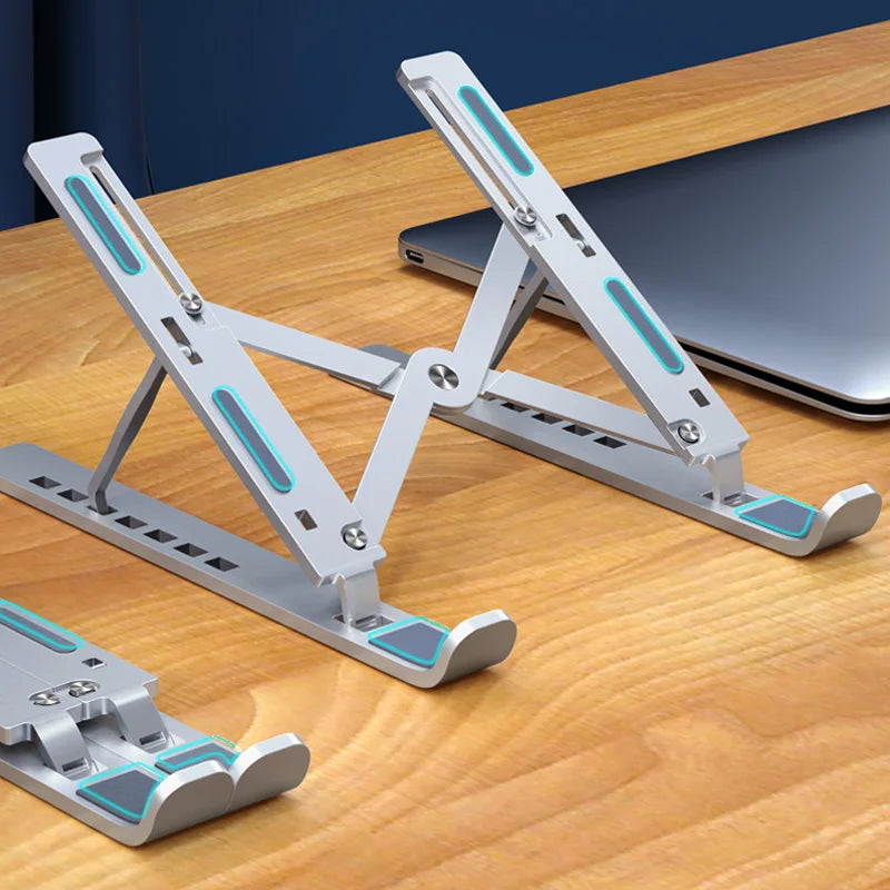 Portable Aluminum Laptop Stand – Foldable & Adjustable for 11"–17"