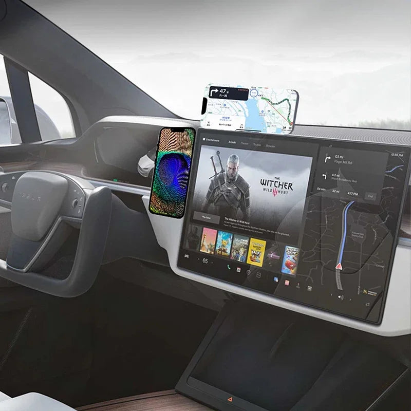 Monitor Side Magnetic MagSafe Phone Mount for Laptop - Slim Foldable Cell Phone Holder