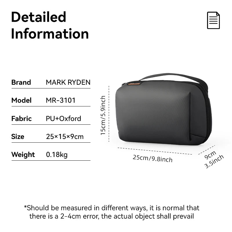 Waterproof Travel Cable Organizer Bag – Tech Pouch for Digital Nomads