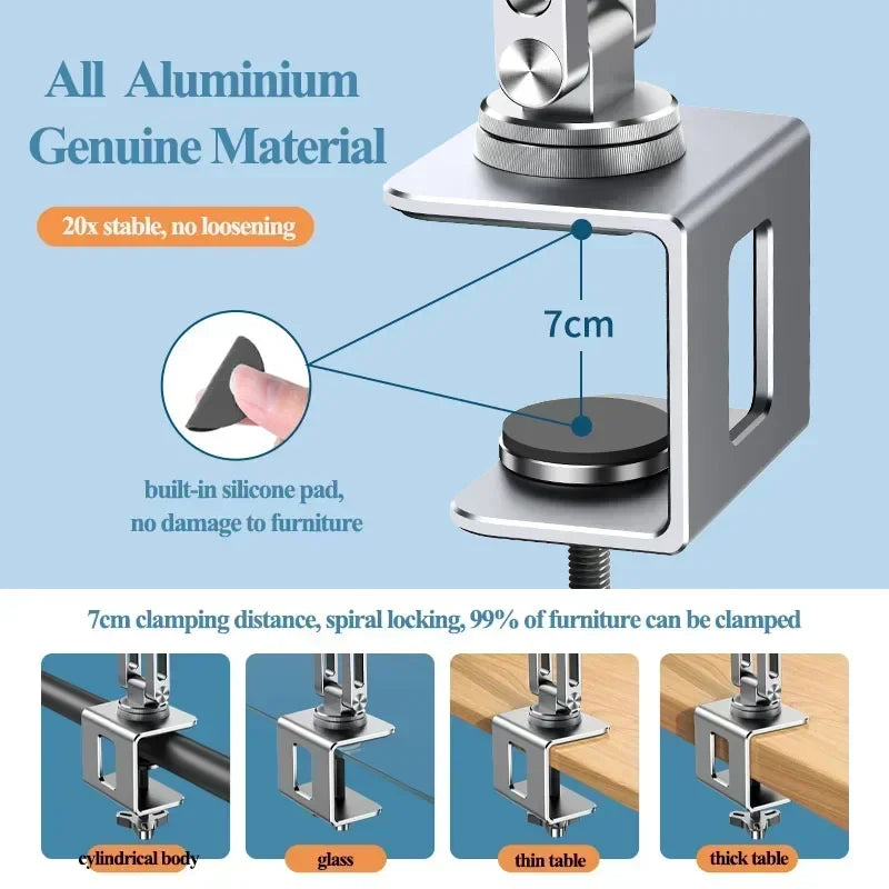 360° Rotating Laptop Arm Mount – Adjustable Desk Laptop Holder for 13"-17"