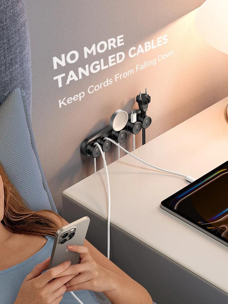 5-in-1 Magnetic Under Desk Cable Clips – Joyroom Adjustable Wire Organizer